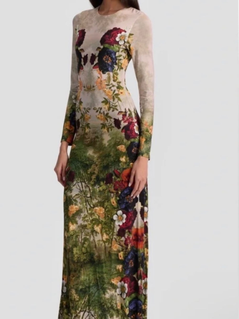 Alice + Olivia Delora  Maxi dress In Forbidden Forest Sz 4 NWT $595